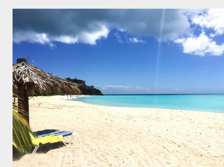 Antigua beach with beautiful beach and clear sky